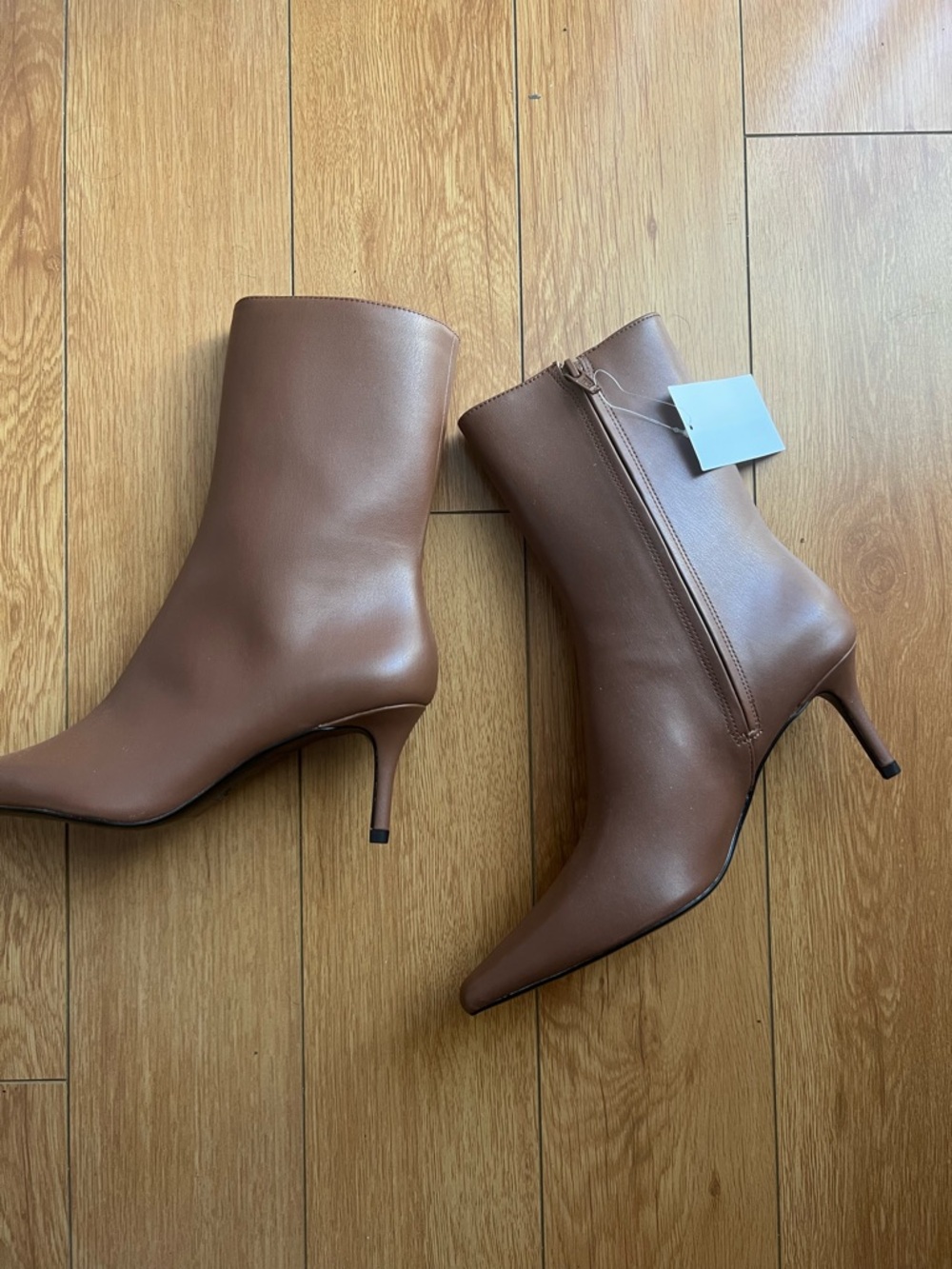 H&M Brown Pointed Toe Stiletto Ankle Boots